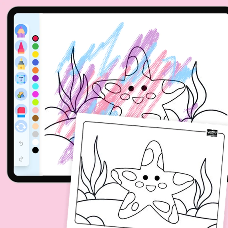 Red Starfish — coloring-pages coloring page for Grade 1, Grade 2, Grade 3, Grade 4, Grade 5, page 1 of 1