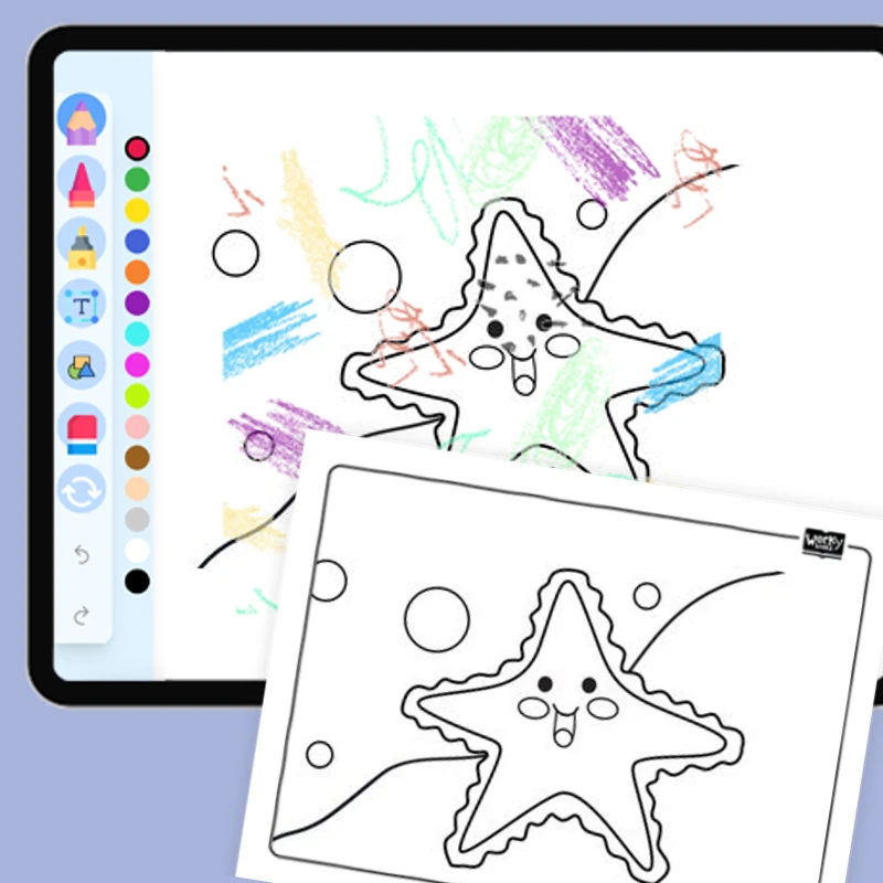 Green Starfish — coloring-pages coloring page for Grade 1, Grade 2, Grade 3, Grade 4, Grade 5, page 1 of 1