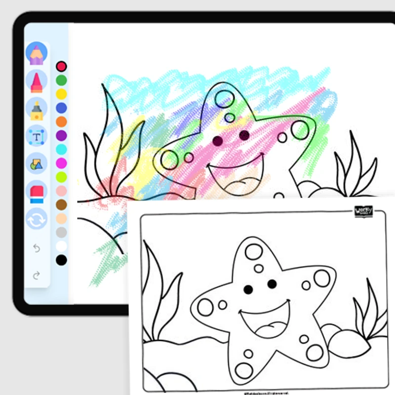 Purple Starfish — coloring-pages coloring page for Grade 1, Grade 2, Grade 3, Grade 4, Grade 5, page 1 of 1