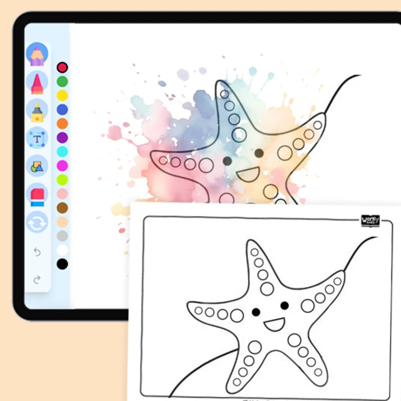 Blue Starfish — coloring-pages coloring page for Grade 1, Grade 2, Grade 3, Grade 4, Grade 5, page 1 of 1