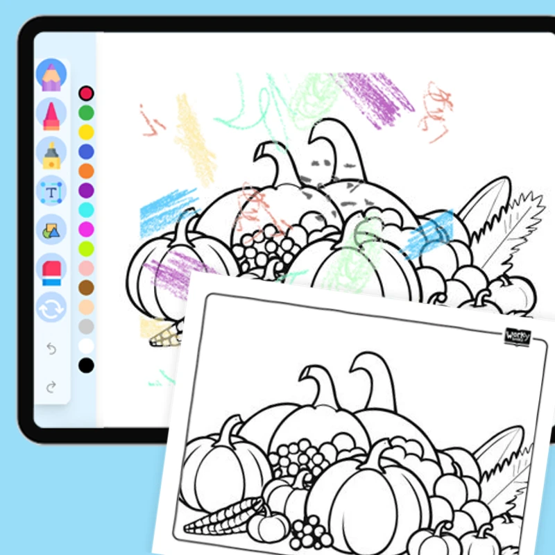 Thanksgiving Harvest Harmony — coloring-pages coloring page for Grade 1, Grade 2, Grade 3, Grade 4, Grade 5, page 1 of 1