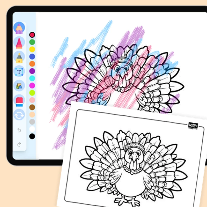 Turkey Chief's Coloring Celebration — coloring-pages coloring page for Grade 1, Grade 2, Grade 3, Grade 4, Grade 5, page 1 of 1