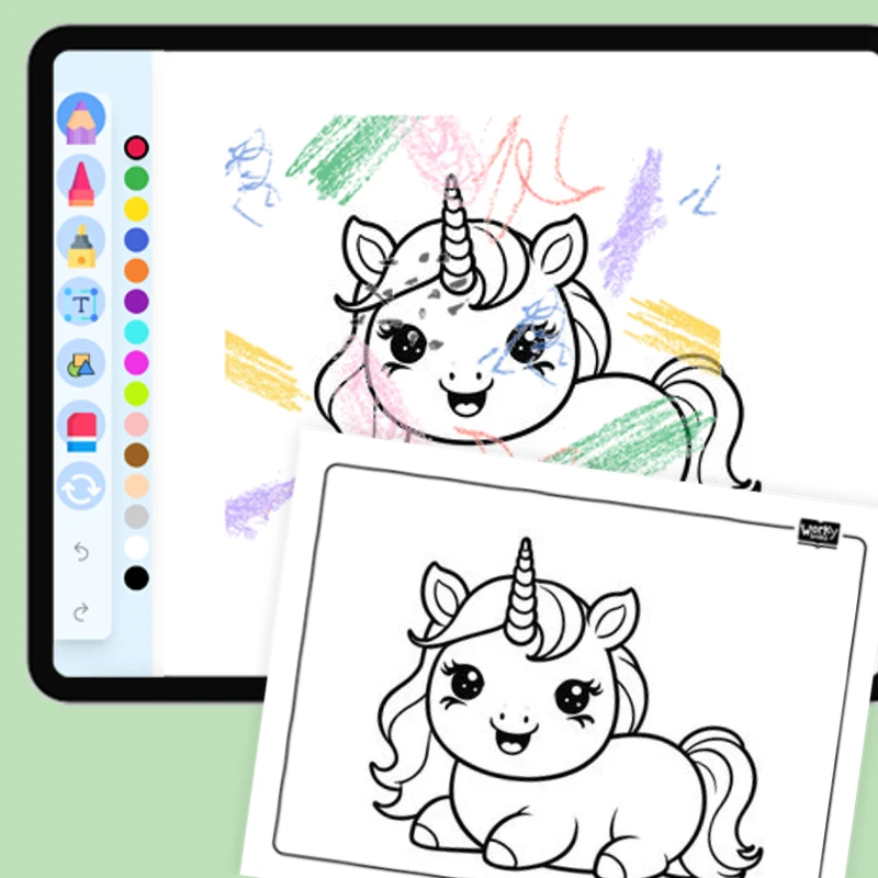 Kawaii Unicorn, Baby-Like Appearance — coloring-pages coloring page for Grade 1, Grade 2, Grade 3, Grade 4, Grade 5, page 1 of 1