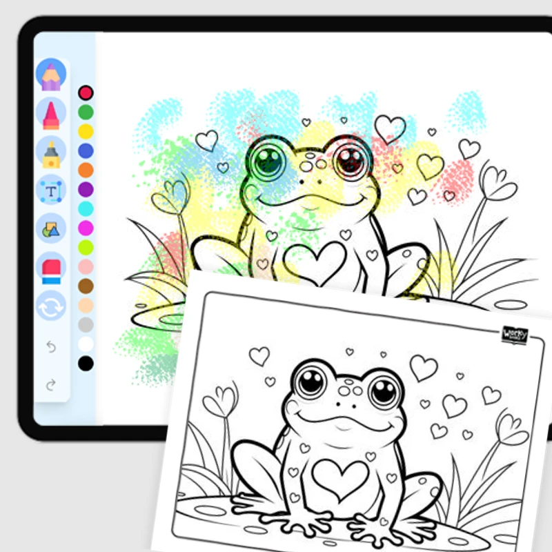 Frog's Lovely Spots — coloring-pages coloring page for Grade 1, Grade 2, Grade 3, Grade 4, Grade 5, page 1 of 1