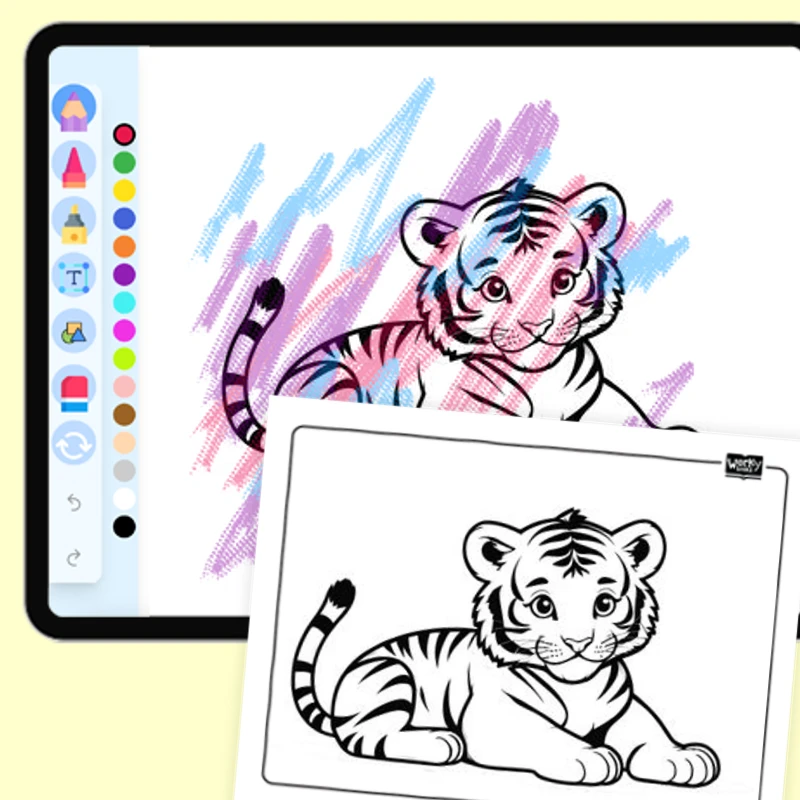 Tiger Cub — coloring-pages coloring page for Grade 1, Grade 2, Grade 3, Grade 4, Grade 5, page 1 of 1