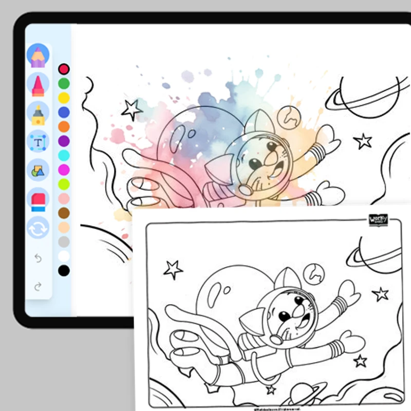 Jo the Astronaut — coloring-pages coloring page for Grade 1, Grade 2, Grade 3, Grade 4, Grade 5, page 1 of 1