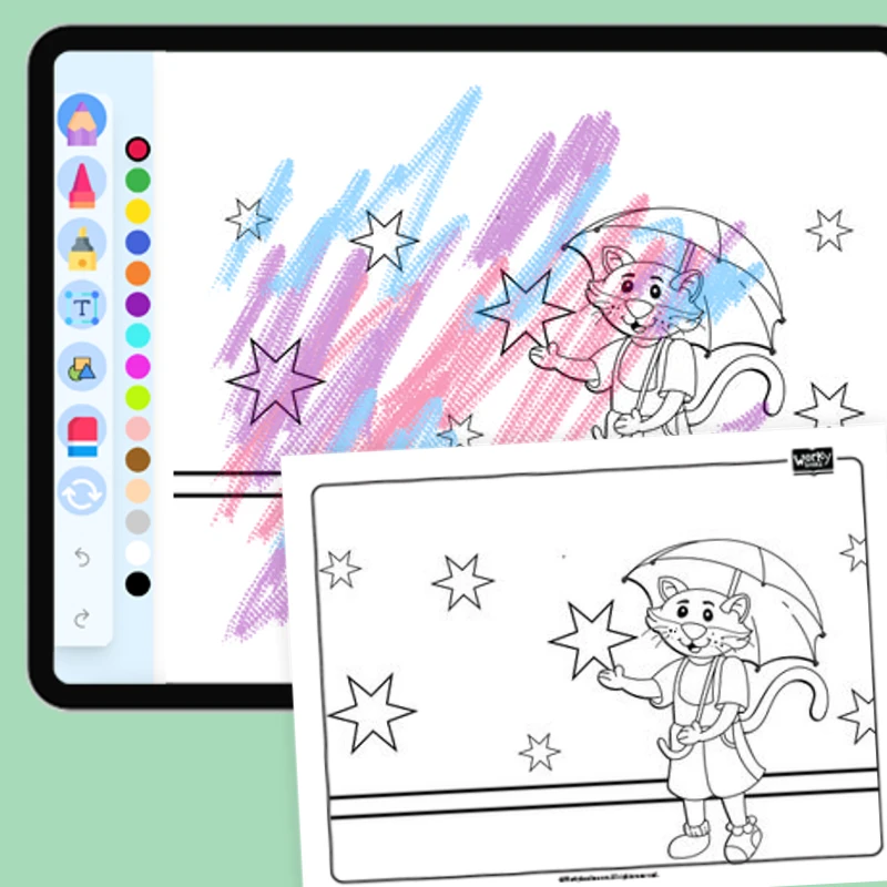 Jo with Umbrella — coloring-pages coloring page for Grade 1, Grade 2, Grade 3, Grade 4, Grade 5, page 1 of 1