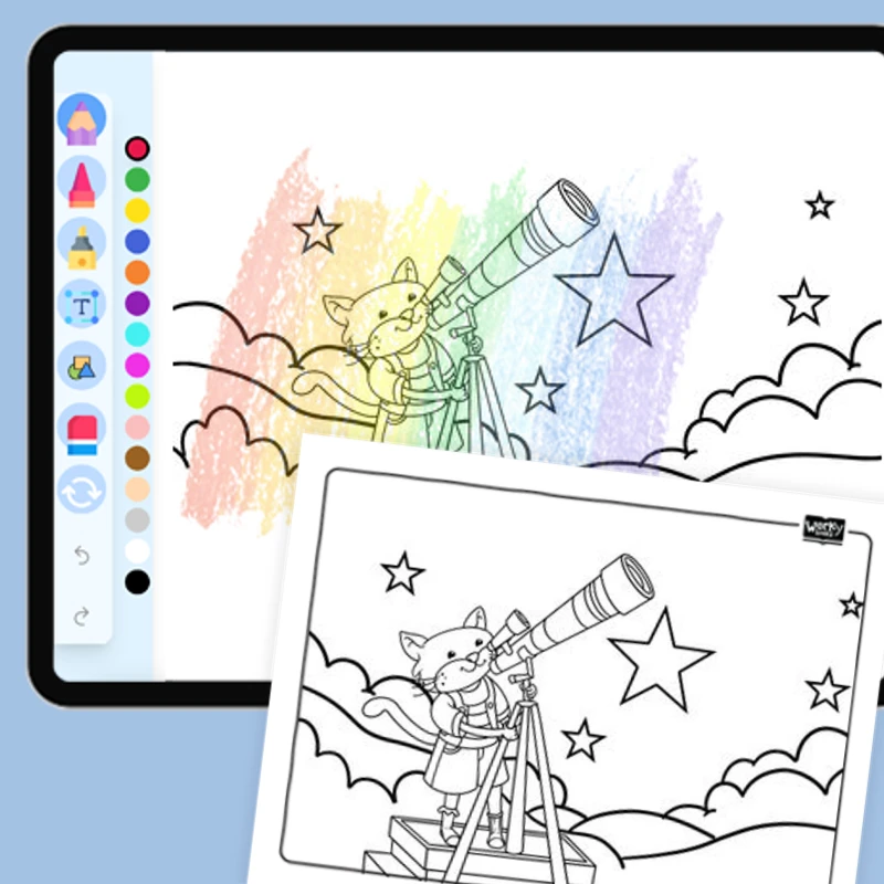 Jo Stargazing — coloring-pages coloring page for Grade 1, Grade 2, Grade 3, Grade 4, Grade 5, page 1 of 1