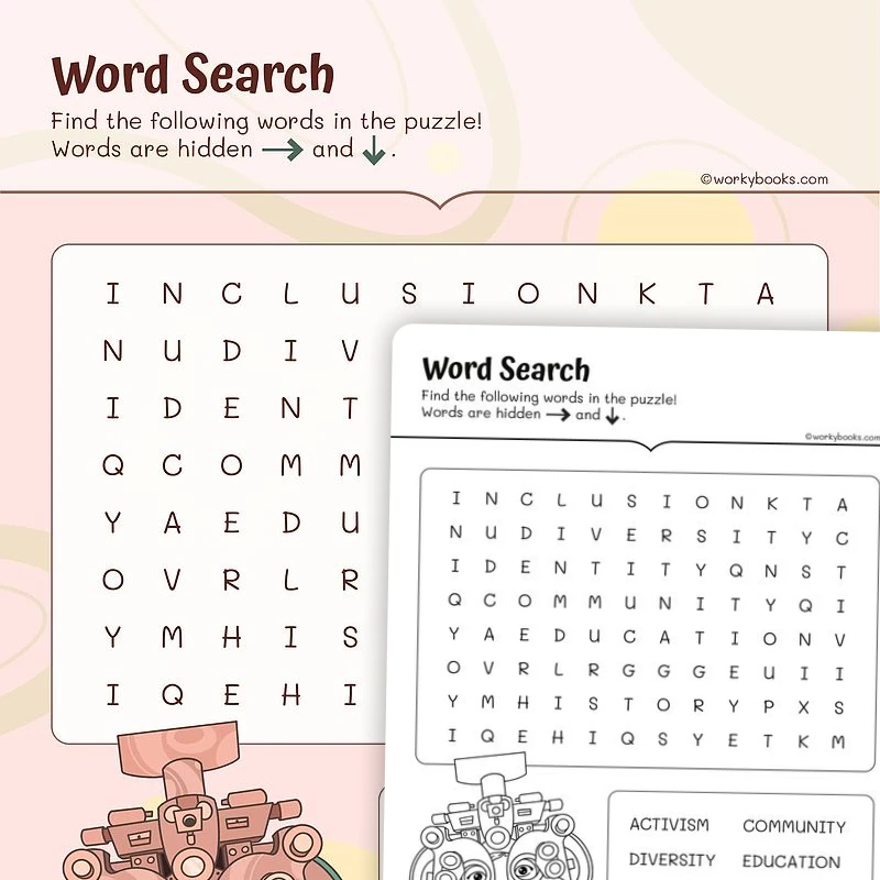 Black History Month Word Search — ela worksheet for Grade 2, Grade 3, page 1 of 3