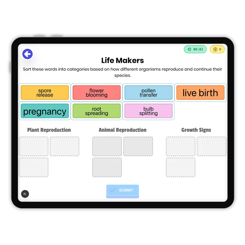 Life Makers — science game for Grade 3, Grade 4, Grade 5, page 1 of 1