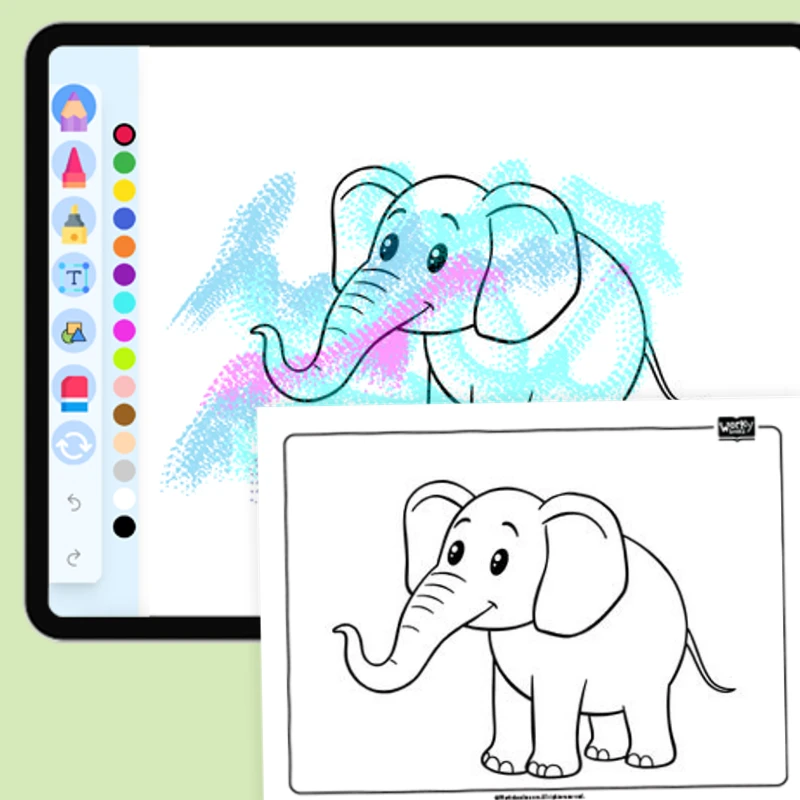 Zoo Animal Elephant — coloring-pages coloring page for Grade 1, Grade 2, Grade 3, Grade 4, Grade 5, page 1 of 1
