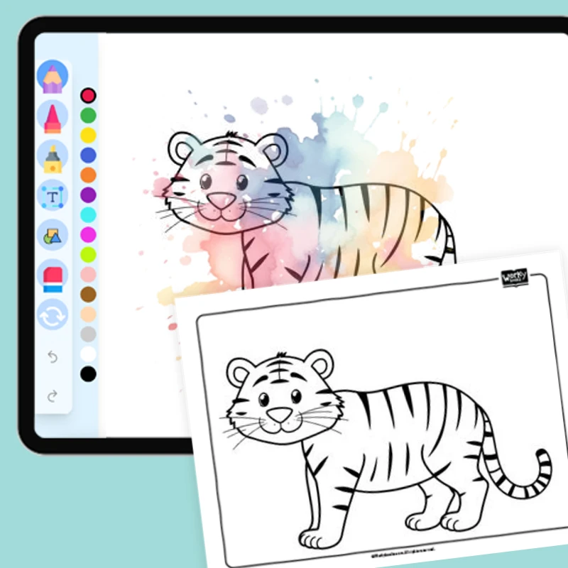Zoo Animal Tiger — coloring-pages coloring page for Grade 1, Grade 2, Grade 3, Grade 4, Grade 5, page 1 of 1