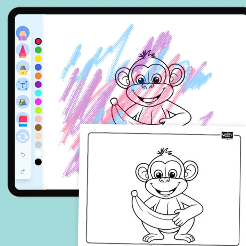 Zoo Animal Chimpanzee — coloring-pages coloring page for Grade 1, Grade 2, Grade 3, Grade 4, Grade 5, page 1 of 1