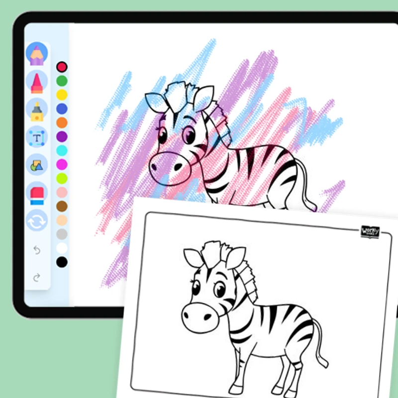 Zoo Animal Zebra — coloring-pages coloring page for Grade 1, Grade 2, Grade 3, Grade 4, Grade 5, page 1 of 1