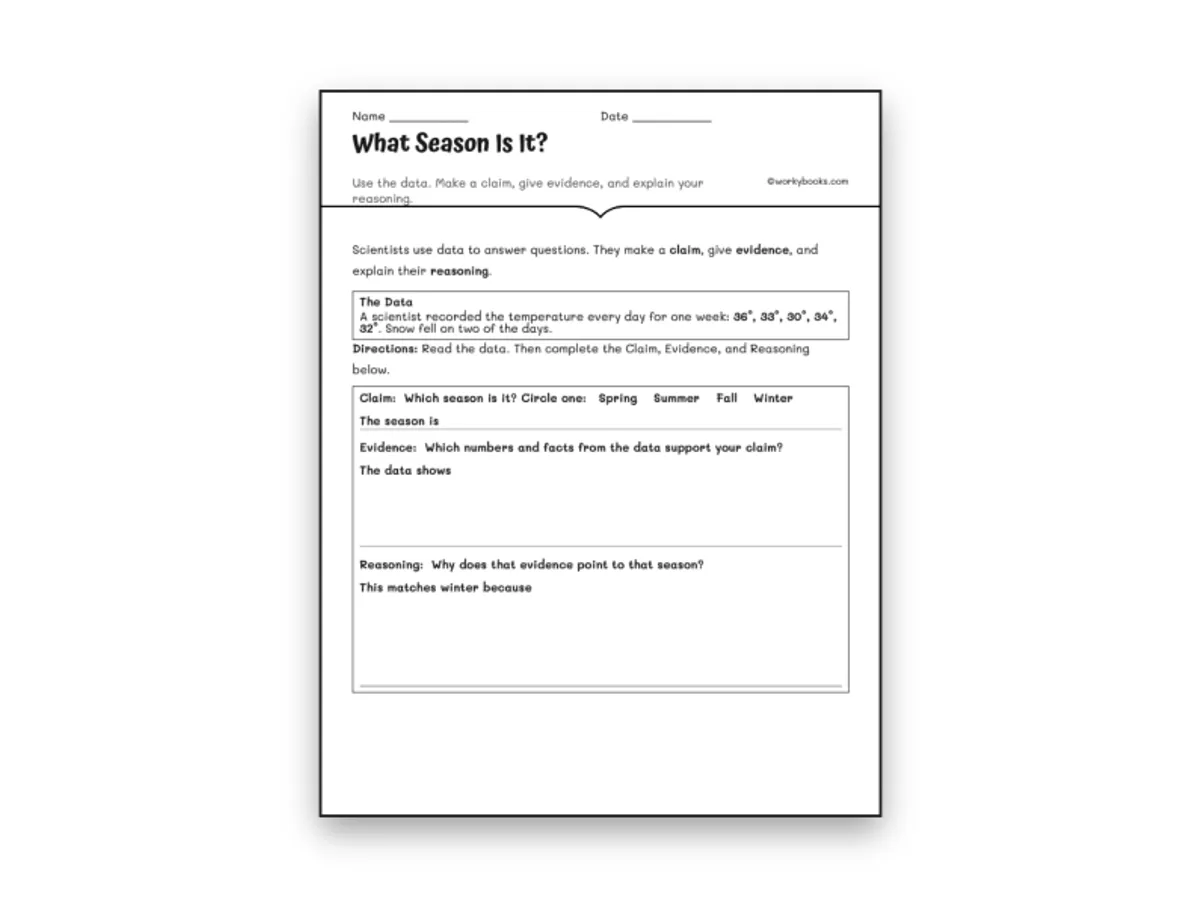 Worksheet preview: Which Season Are We In - Page 1 of null