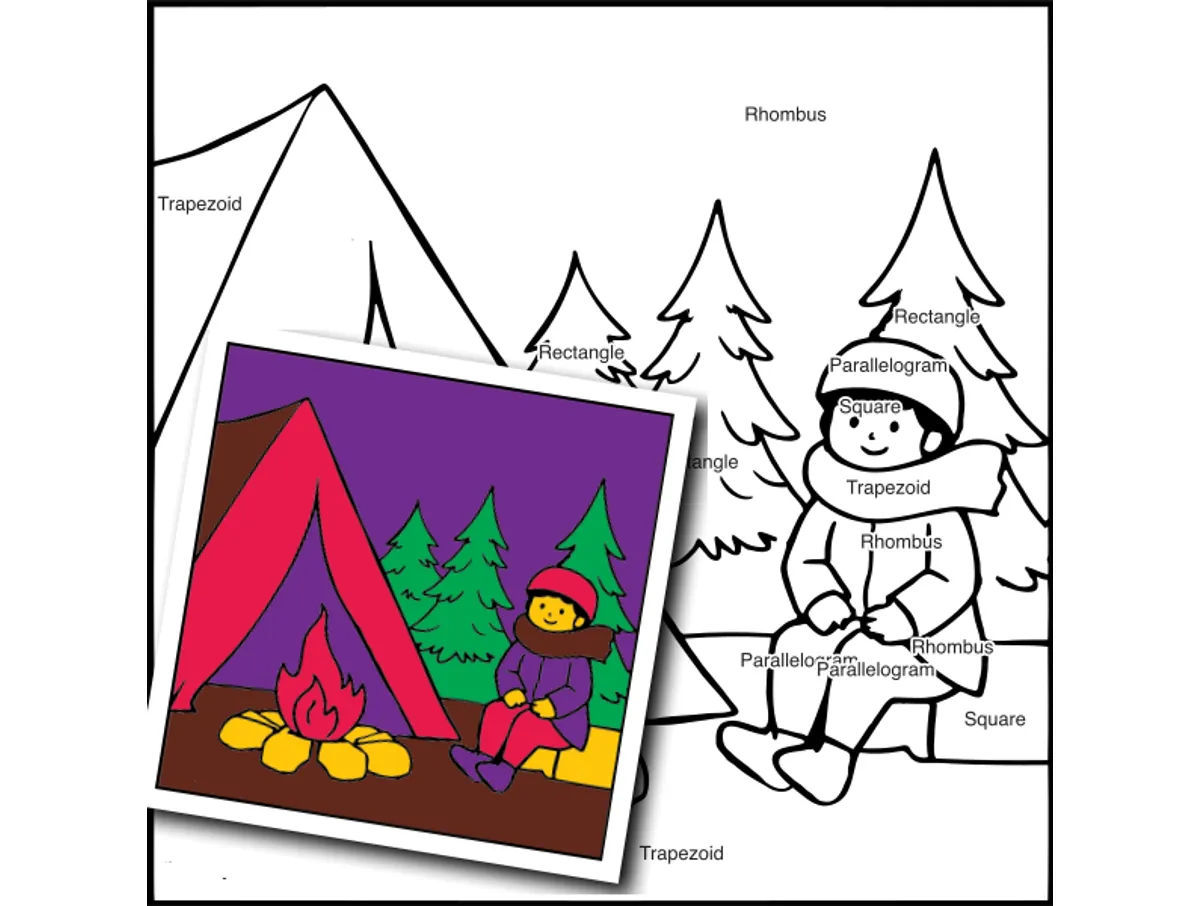Worksheet preview: Classify Quadrilaterals Color by Number — winter 13 - Page 1 of 1