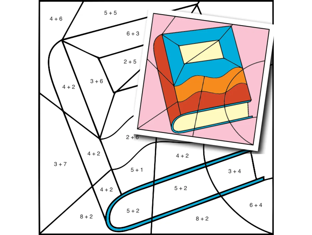 Worksheet preview: Notebook — Addition within 10 Color by Number - Page 1 of 1