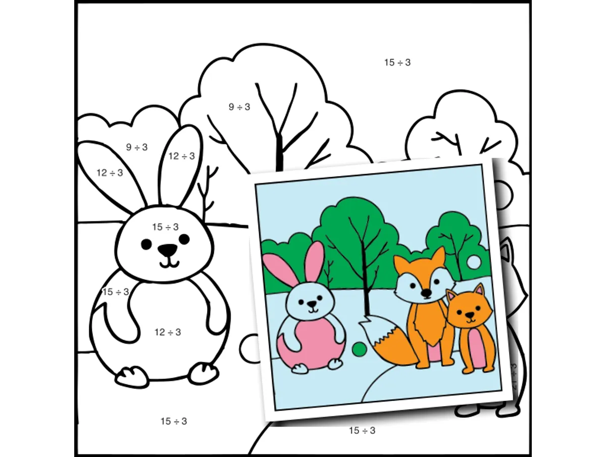 Worksheet preview: div by 3 Color by Number — CBN.WINTER.15-4 - Page 1 of 1