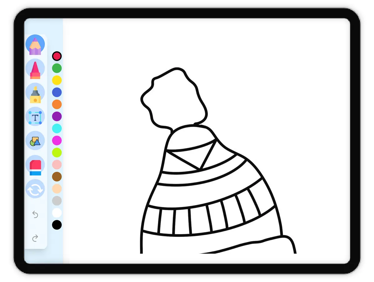 Interactive coloring page preview: Christmas Cap - A fun educational coloring activity - Page 1