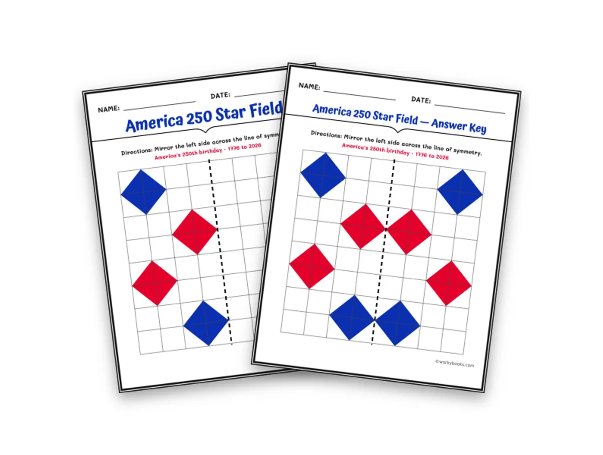 Worksheet preview: America 250 Star Field - Page 1 of null