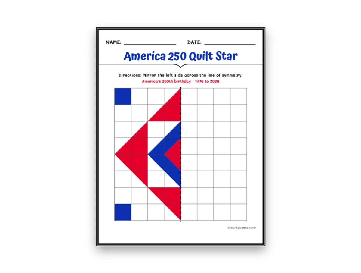 Worksheet preview: America 250 Quilt Star - Page 1 of null
