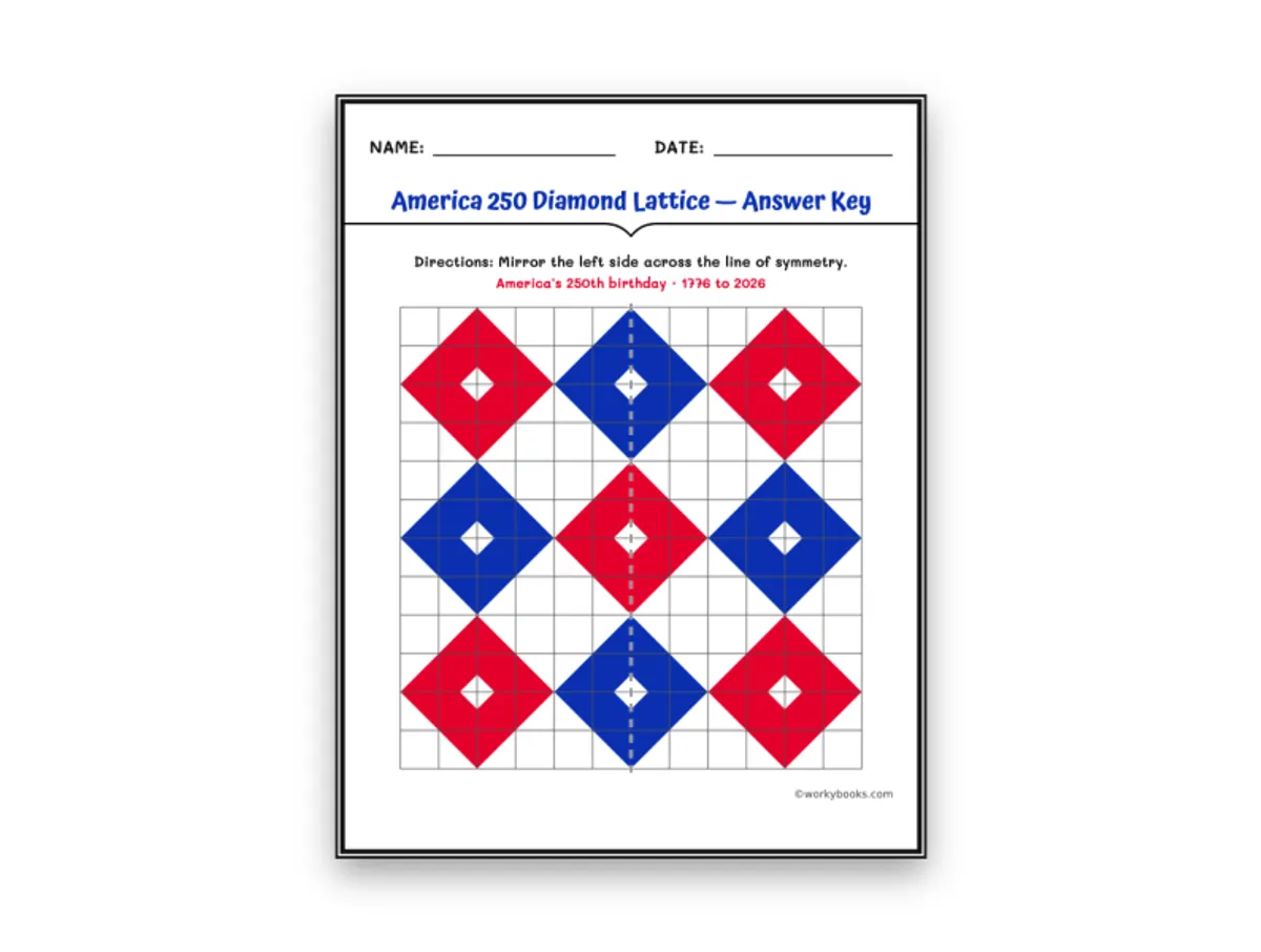 Worksheet preview: America 250 Diamond Lattice - Page 1 of null