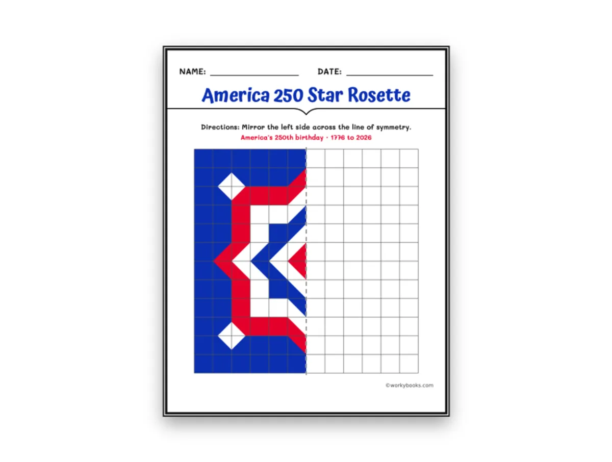 Worksheet preview: America 250 Star Rosette - Page 1 of null