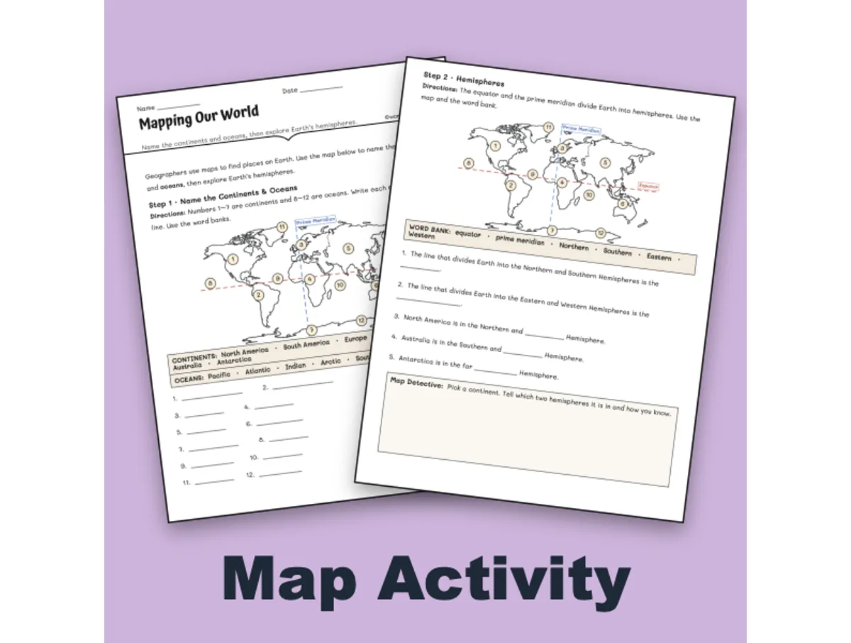 Worksheet preview: Mapping Our World - Page 1 of null
