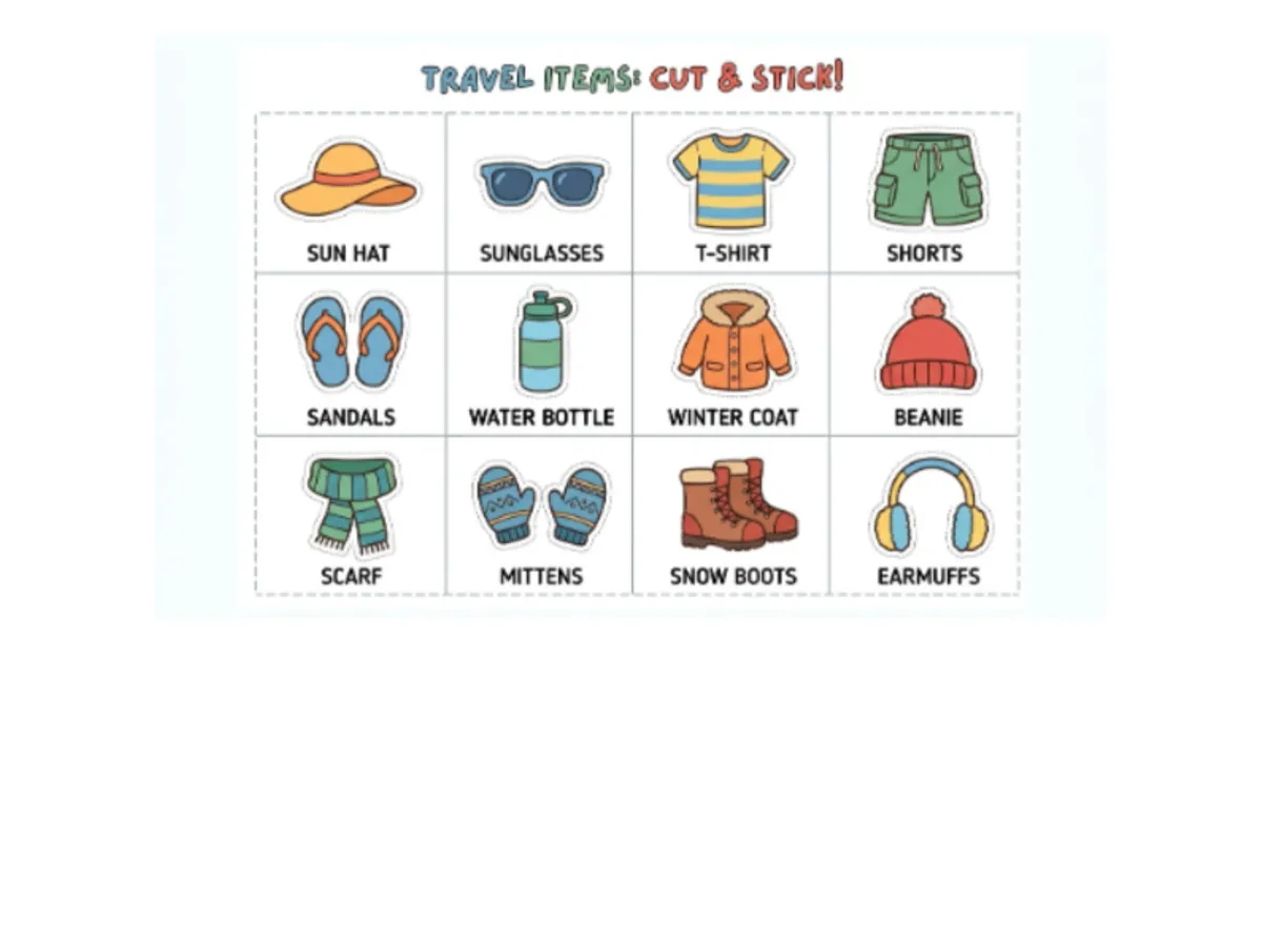 Worksheet preview: Pack the Suitcase - Page 1 of null