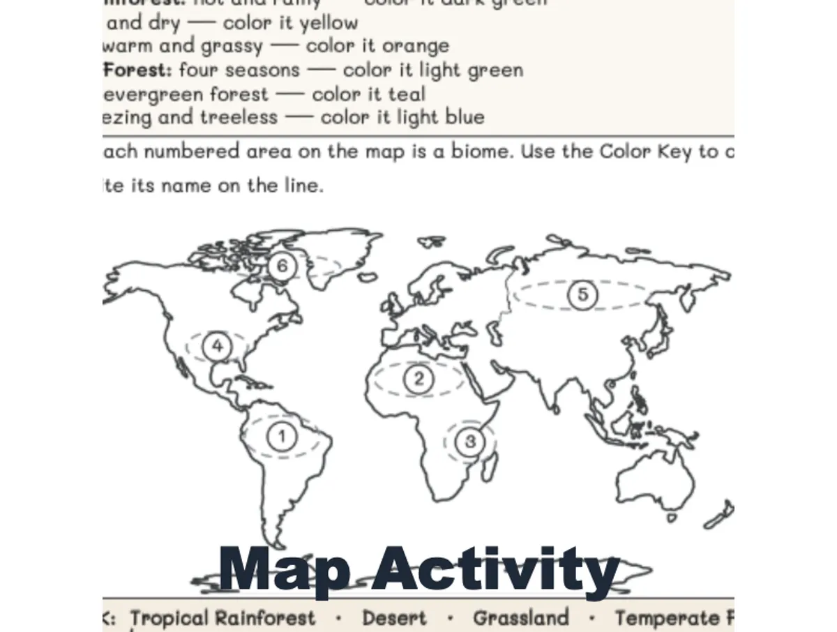 Worksheet preview: Biomes of the World - Page 1 of null