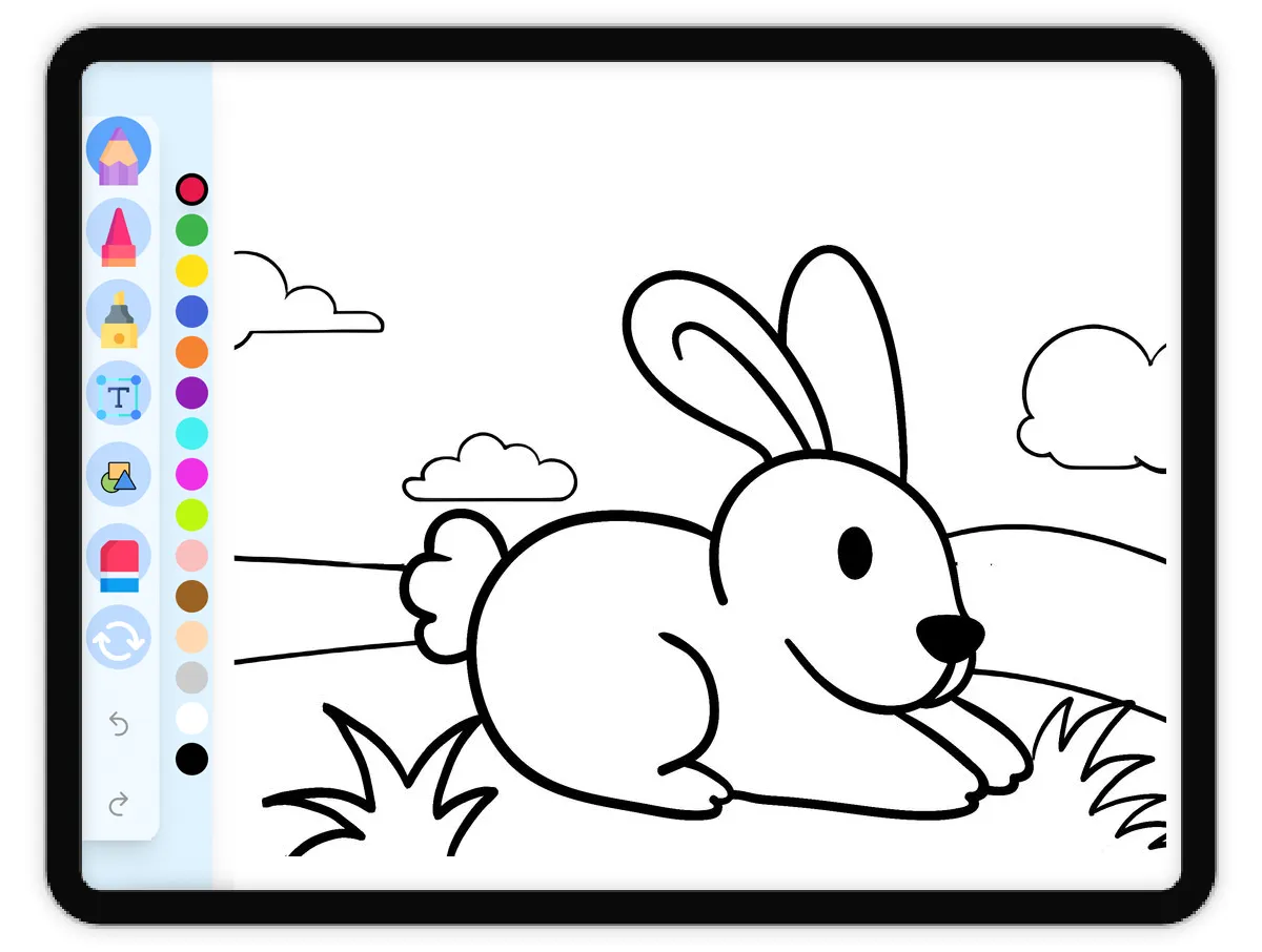 Interactive coloring page preview: Farm Animal Rabbit - A fun educational coloring activity - Page 1