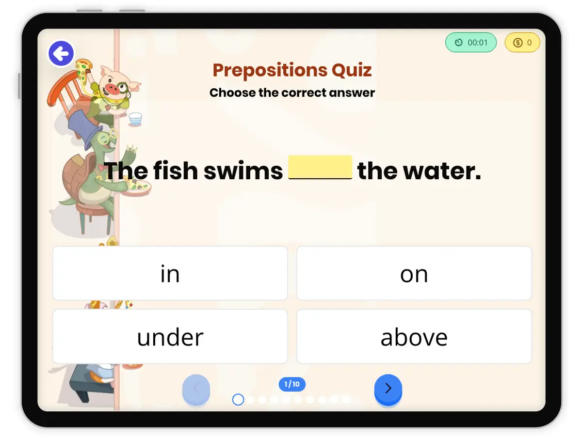 Game preview: Prepositions Quiz - Page 1 of undefined
