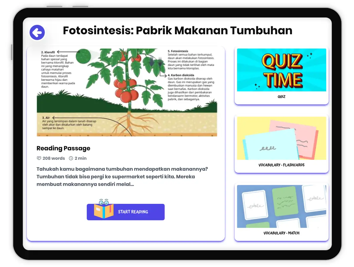 — Reading Comprehension preview: Fotosintesis: Pabrik Makanan Tumbuhan - Page 1 of undefined