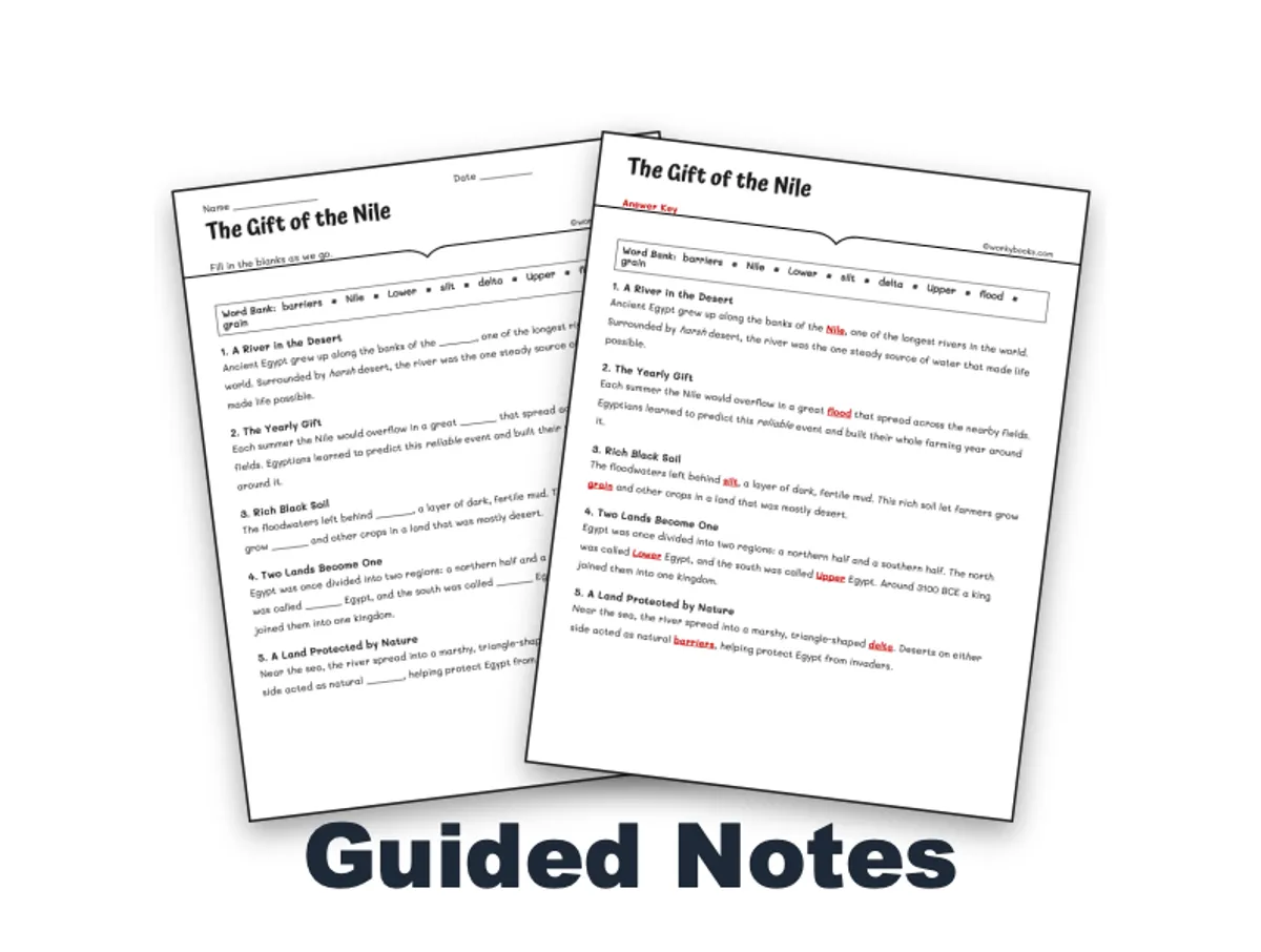 Worksheet preview: The Gift of the Nile - Page 1 of null