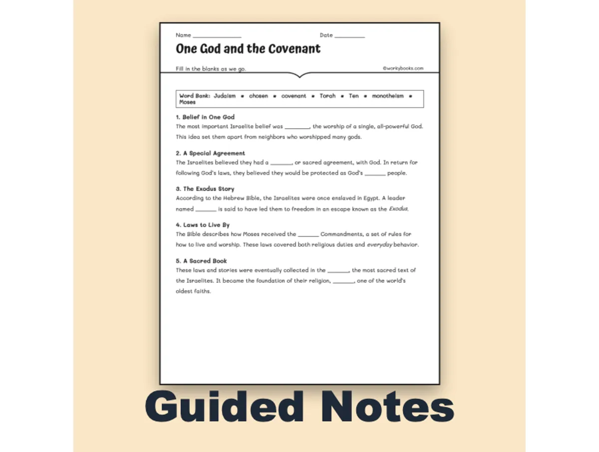 Worksheet preview: One God and the Covenant - Page 1 of null
