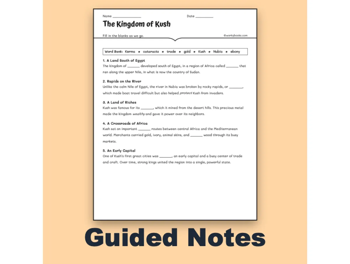 Worksheet preview: The Kingdom of Kush - Page 1 of null