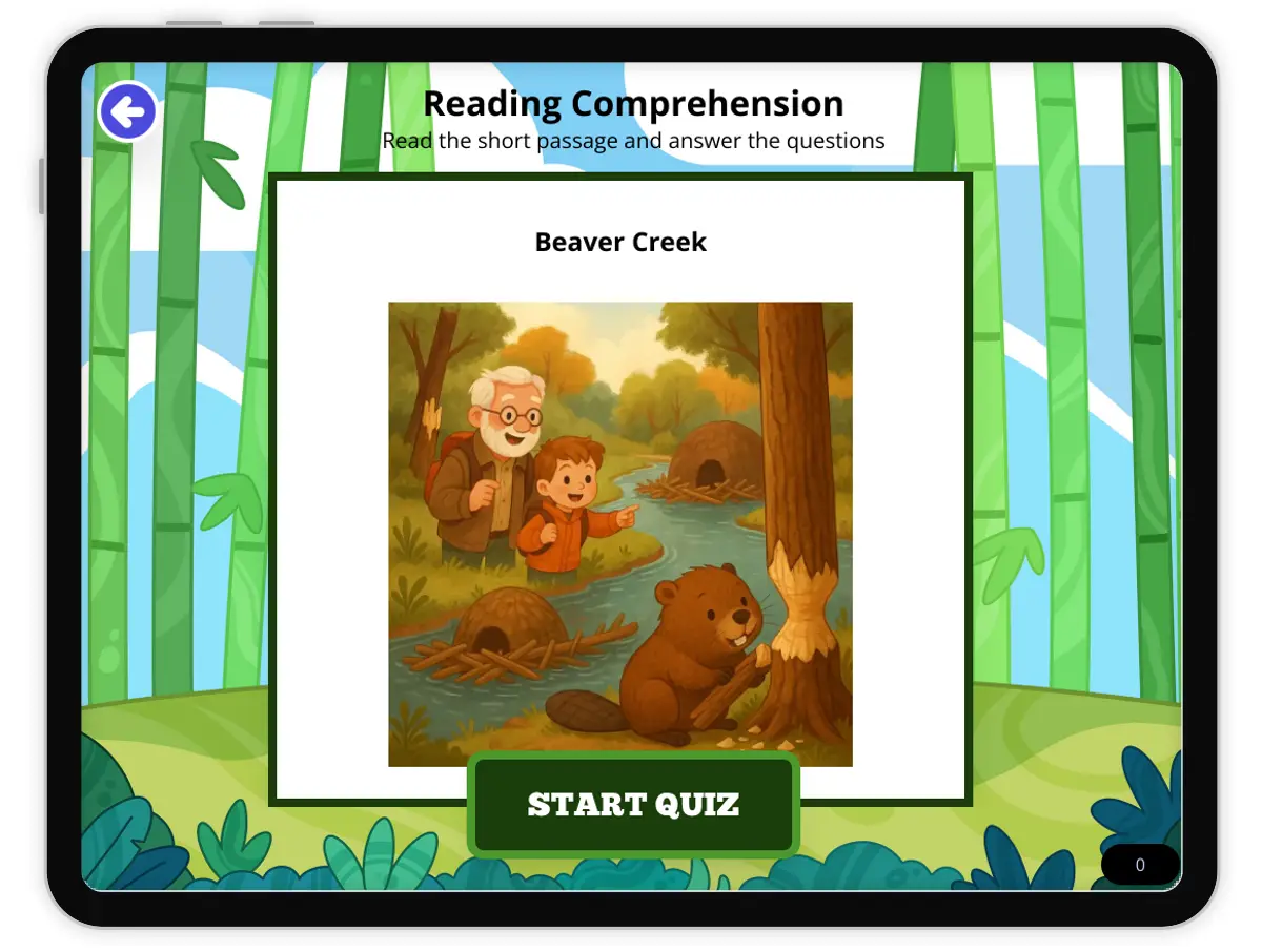 Interactive — Reading Comprehension preview: The Beaver Creek covering 2-LS2-1 standards - Page 1 of null