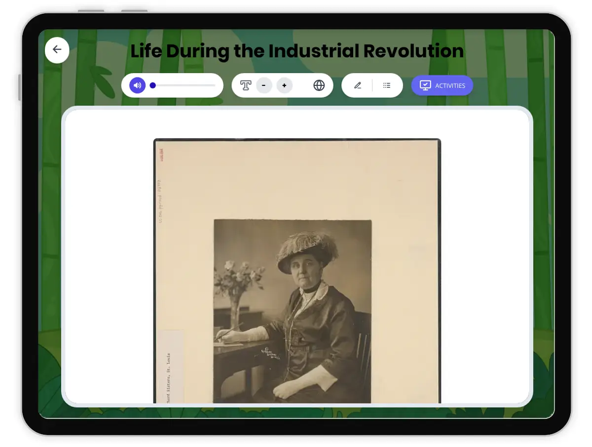 Interactive — Reading Comprehension preview: Life During the Industrial Revolution covering D2.HIS.2.3-5, D2.HIS.3.3-5, RI.4.3, RI.4.4, W.4.2 standards - Page 1 of 1