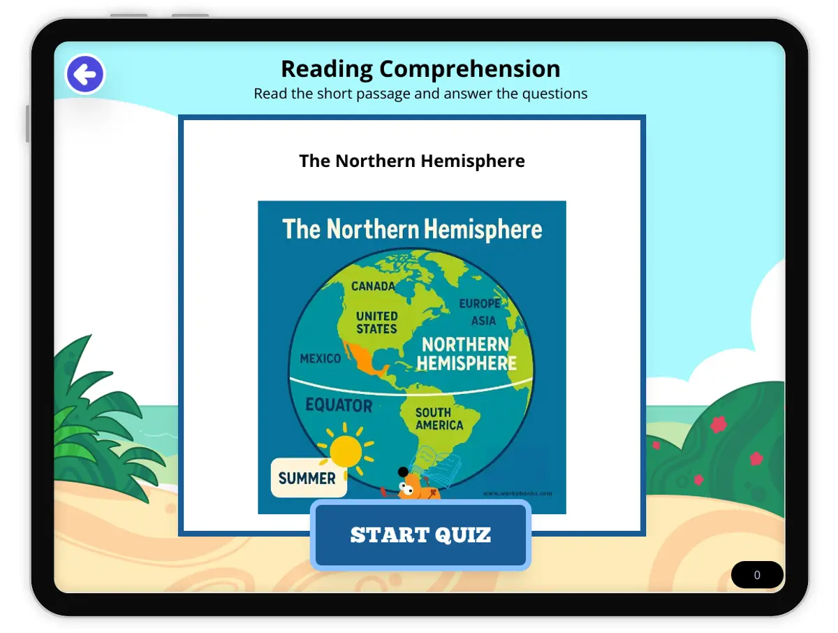 Interactive — Reading Comprehension preview: The Northern Hemisphere covering FL.SS.2.G.1.1, SS.2.G.1.2 standards - Page 1 of null