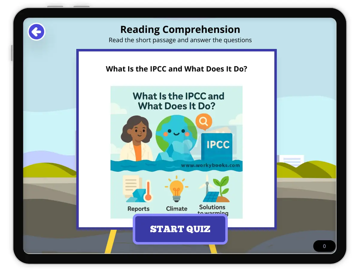 Interactive — Reading Comprehension preview: What Is the IPCC and What Does It Do? covering  standards - Page 1 of null
