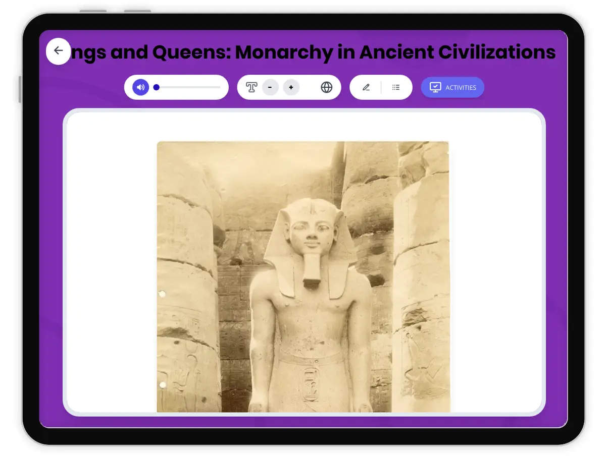 Interactive — Reading Comprehension preview: Kings and Queens: Monarchy covering  standards - Page 1 of 1