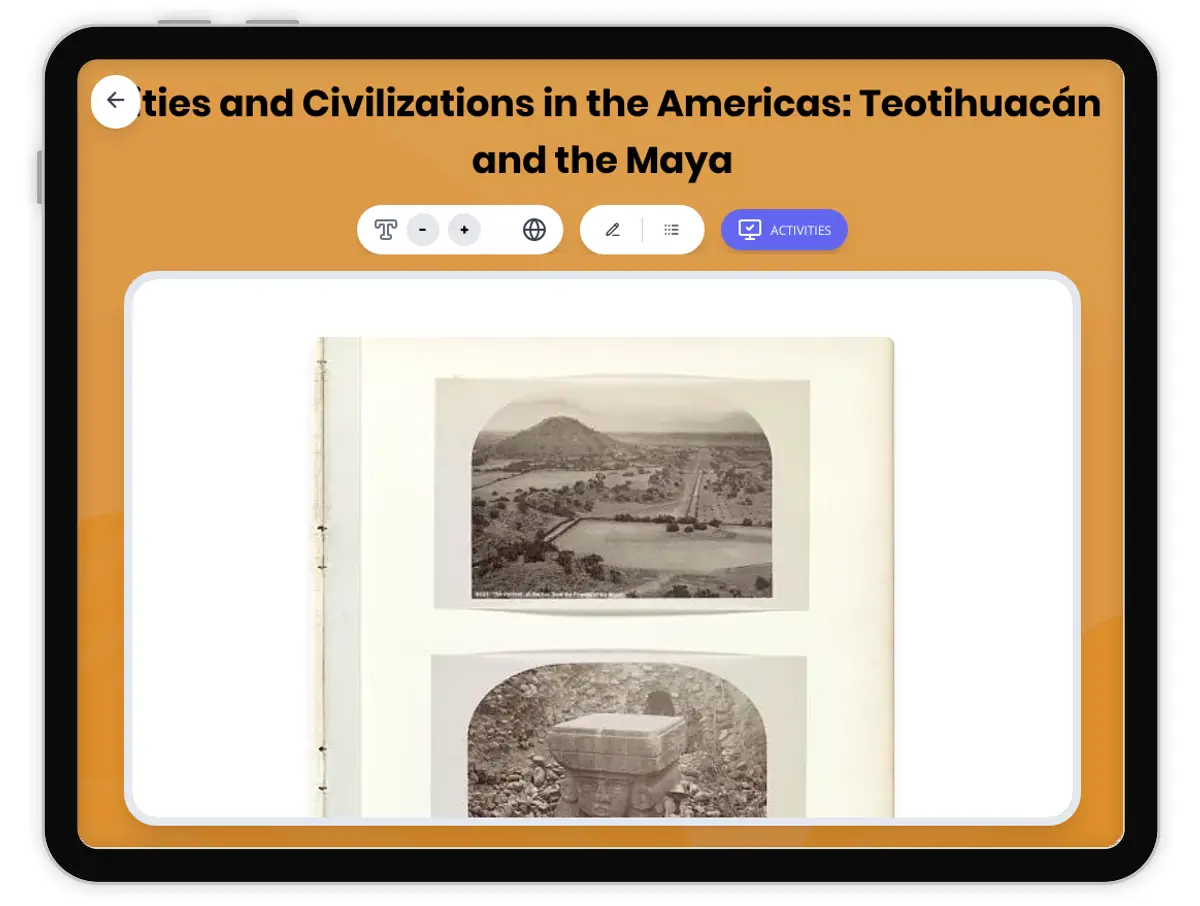 Interactive — Reading Comprehension preview: Cities and Civilizations in the Americas: Teotihuacán and the Maya covering  standards - Page 1 of 1