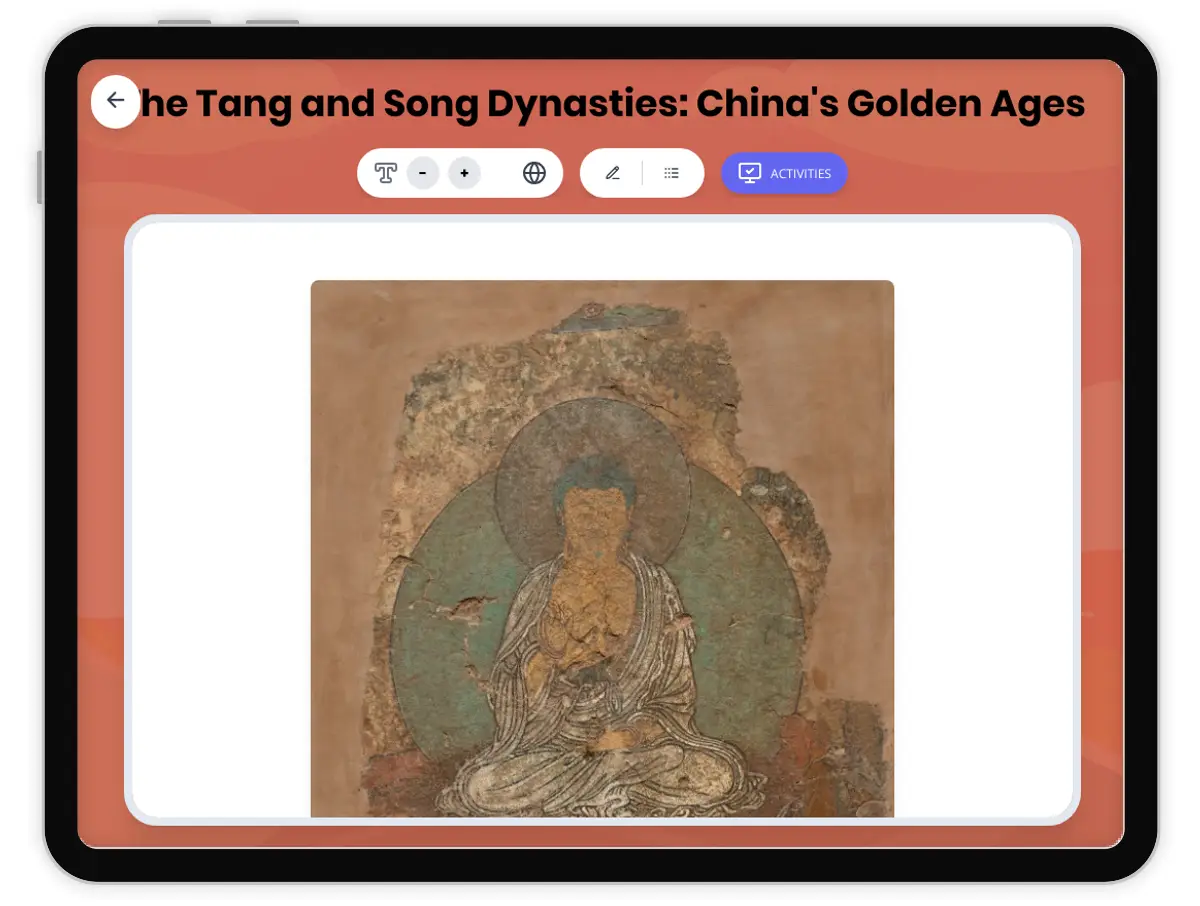 Interactive — Reading Comprehension preview: The Tang and Song Dynasties: China's Golden Ages covering  standards - Page 1 of 1