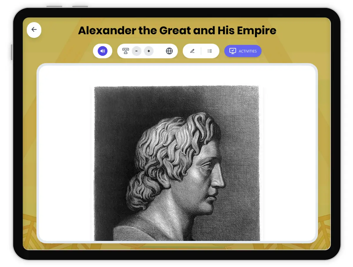 Interactive — Reading Comprehension preview: Alexander the Great and His Empire covering  standards - Page 1 of 1