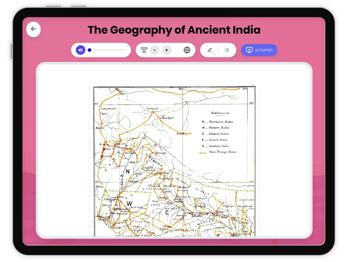 Interactive — Reading Comprehension preview: Geography of Ancient India covering  standards - Page 1 of 1