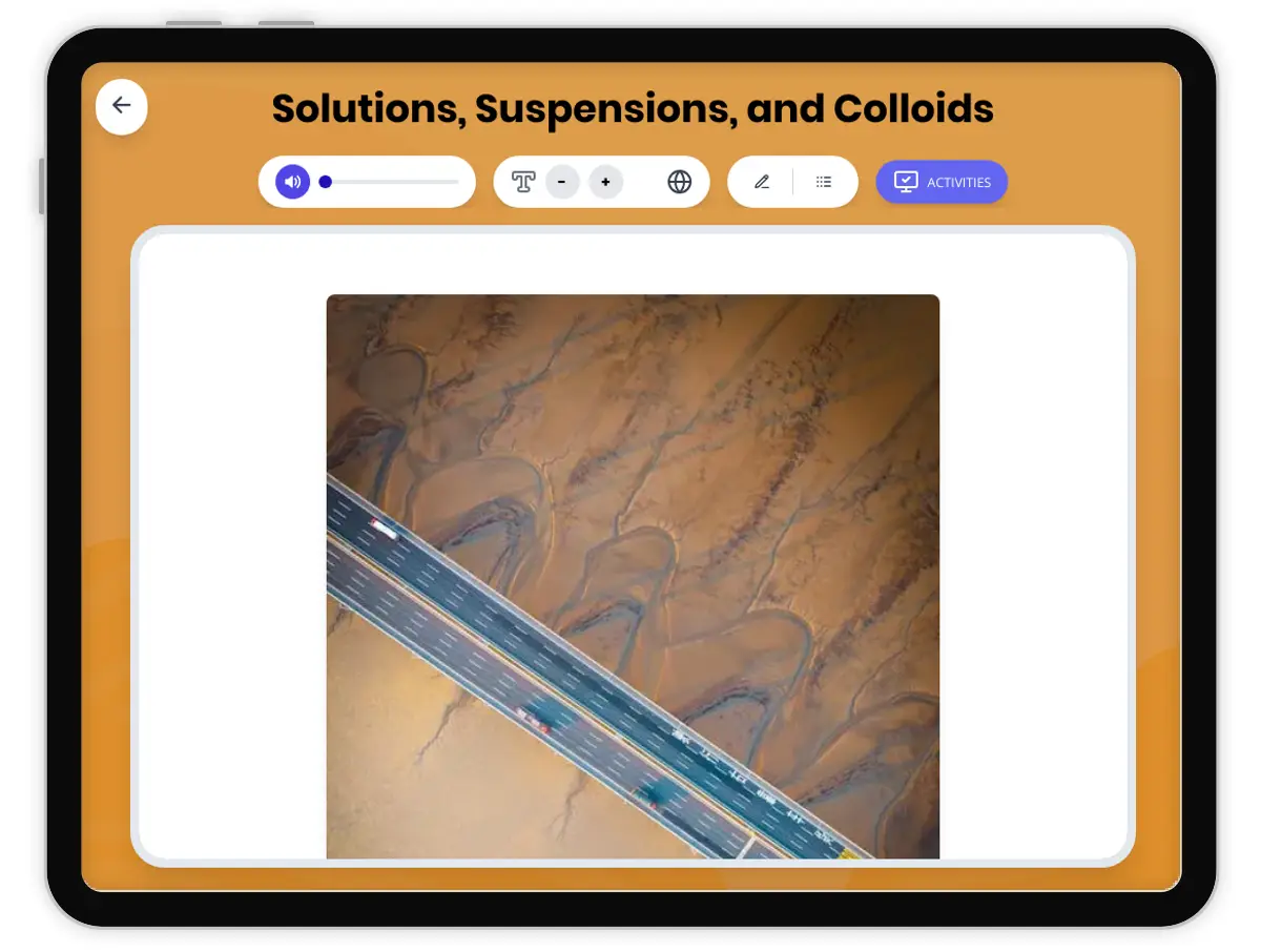 Interactive — Reading Comprehension preview: Solutions, Suspensions, and Colloids covering MS-PS1-1 standards - Page 1 of 1
