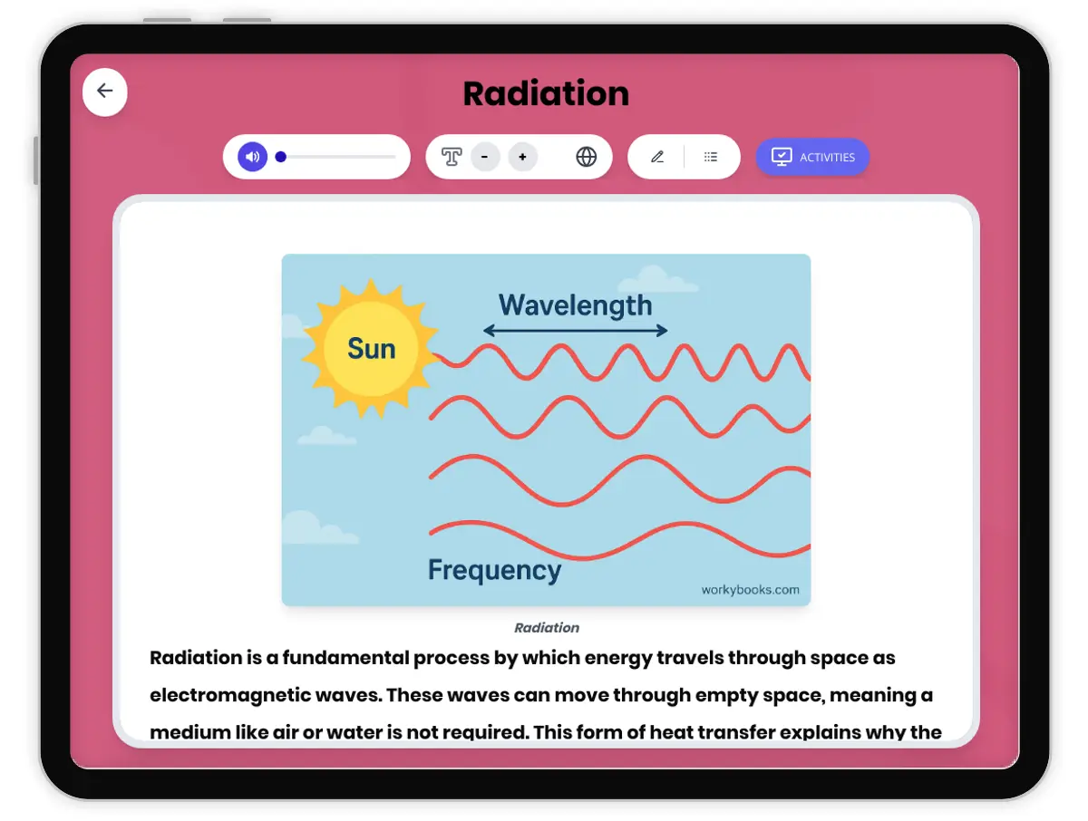 Interactive — Reading Comprehension preview: Radiation covering MS-PS3-3 standards - Page 1 of 1