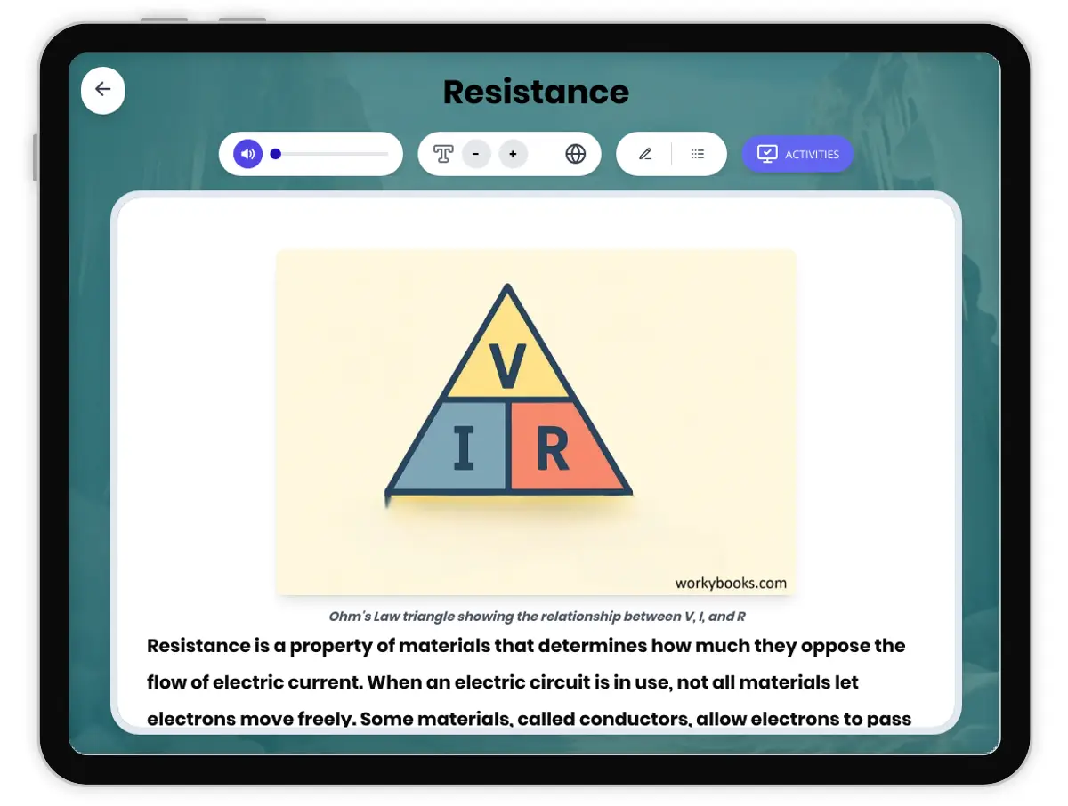 Interactive — Reading Comprehension preview: Resistance covering MS-PS2-3 standards - Page 1 of 1