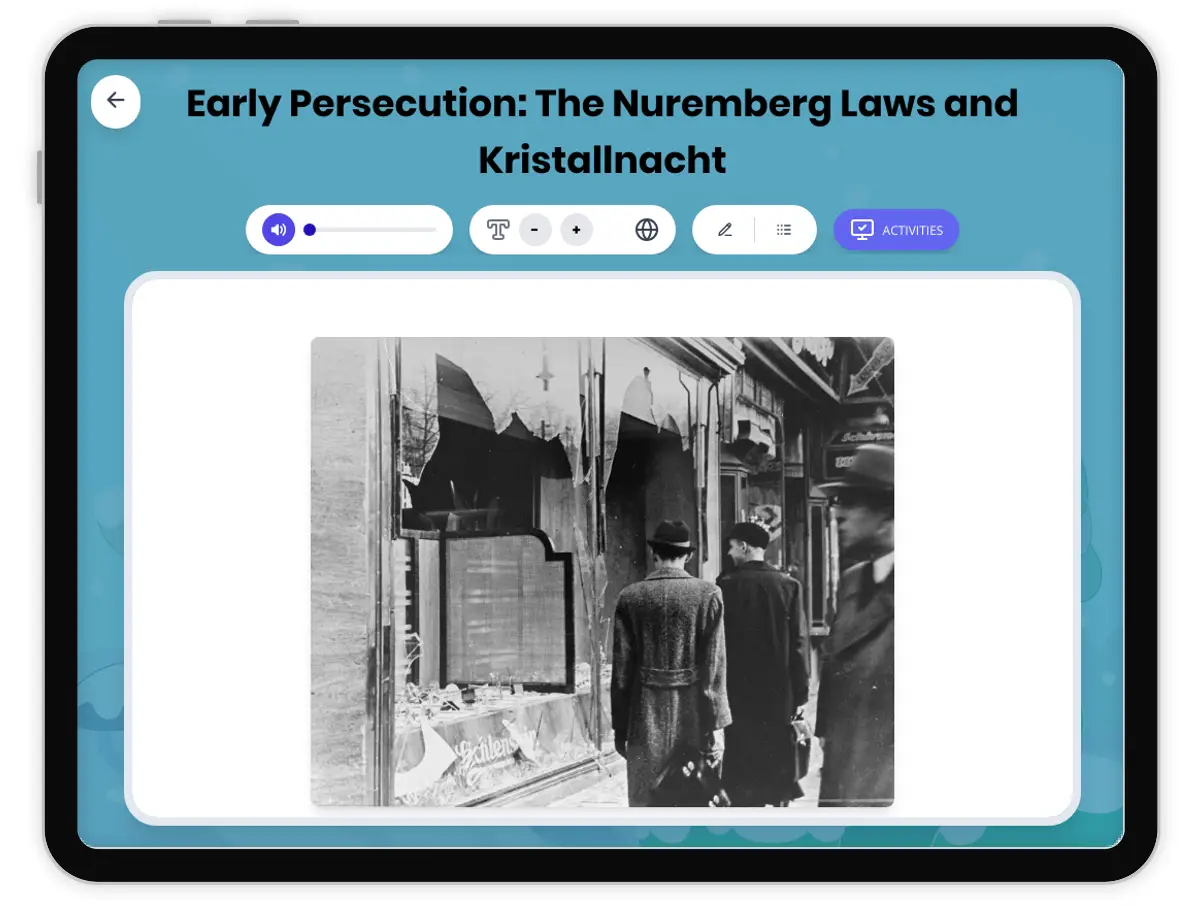Interactive — Reading Comprehension preview: Laws Persecuting Jews in Germany covering  standards - Page 1 of 1