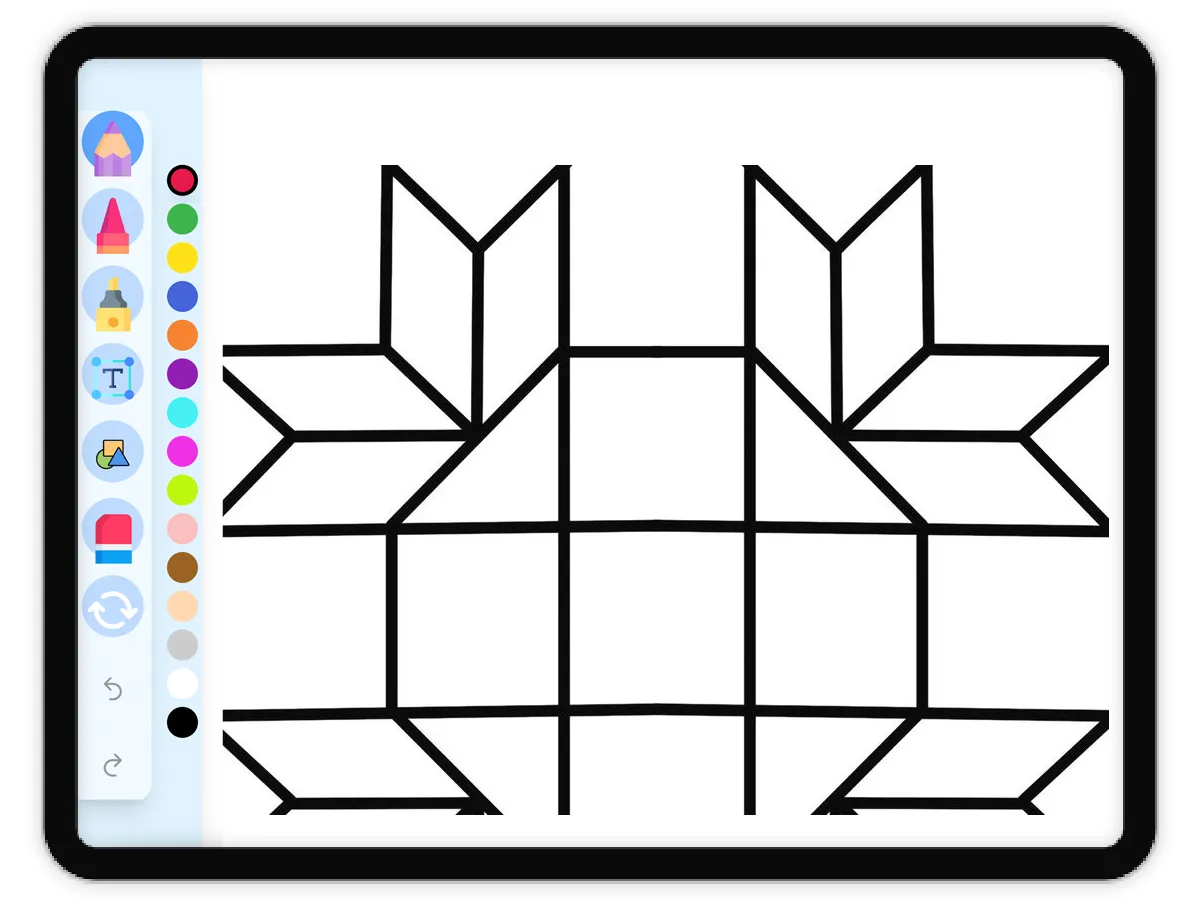 Interactive coloring page preview: Square Spiral Design - A fun educational coloring activity - Page 1